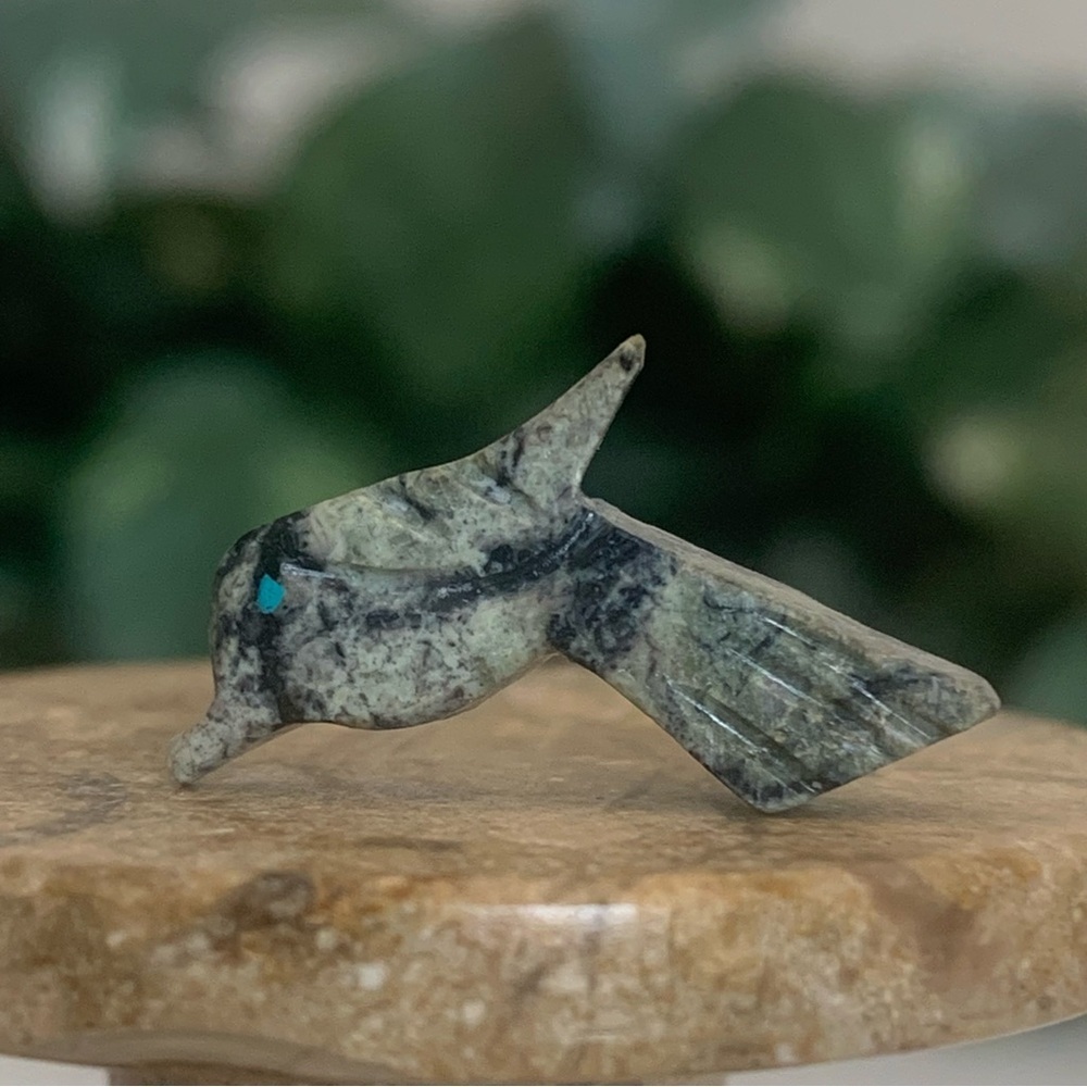 Zuni Style Bird Fetish Bead Drilled Stone Native American Mini Animal Carving .9